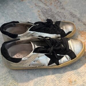 Silver and black golden goose Sneakers
